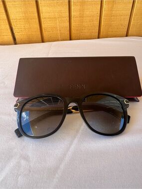 Fendi Black Sunglasses with Gold Accents